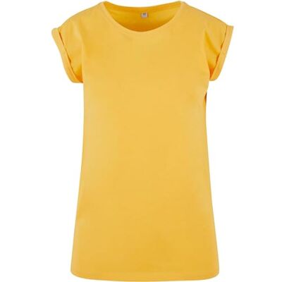 Build Your Brand By021-ladies Extended Shoulder Tee T-shirt met blote schouders voor dames (1 stuk), geel (Dimyellow), XS XS Build Your Brand By021-ladies Extended Shoulder Tee T-shirt met blote schouders voor dames (1 stuk), geel (Dimyellow), XS XS