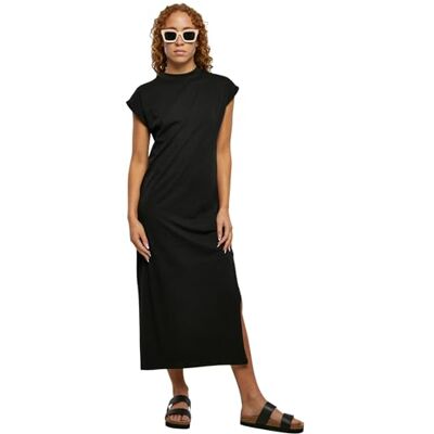 Urban Classics Lange damesjurk met lange schouders, zwart. M Urban Classics Lange damesjurk met lange schouders, zwart. M