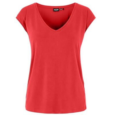 PIECES PCKAMALA Tee NOOS T-shirt voor dames, Poppy Rood S PIECES PCKAMALA Tee NOOS T-shirt voor dames, Poppy Rood S