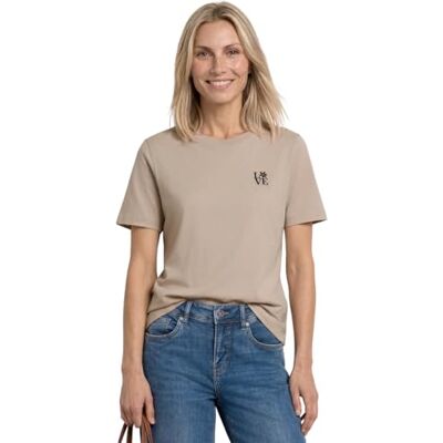 Street One 3230243 T-shirt met bedrukte details voor dames (1 stuk), zandklei 36 Street One 3230243 T-shirt met bedrukte details voor dames (1 stuk), zandklei 36