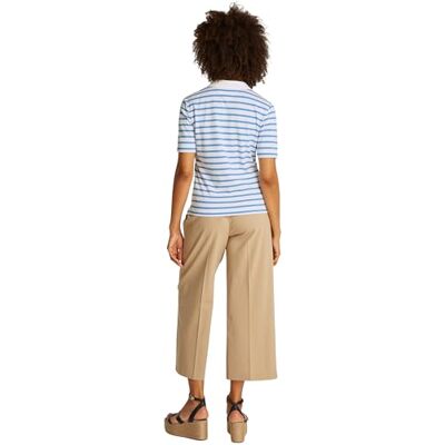 Tommy Hilfiger Damespolo met korte mouwen, klassieke pasvorm, meerkleurig (Ecru/Blue Spell Stp), M, wit (Ecru/Blue Spell Stp), M M Tommy Hilfiger Damespolo met korte mouwen, klassieke pasvorm, meerkleurig (Ecru/Blue Spell Stp), M, wit (Ecru/Blue Spell Stp), M M