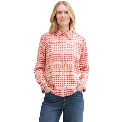 TOM TAILOR 1043213 Damesblouse, 37125 rood geruit patroon bessen 42 TOM TAILOR 1043213 Damesblouse, 37125 rood geruit patroon bessen 42