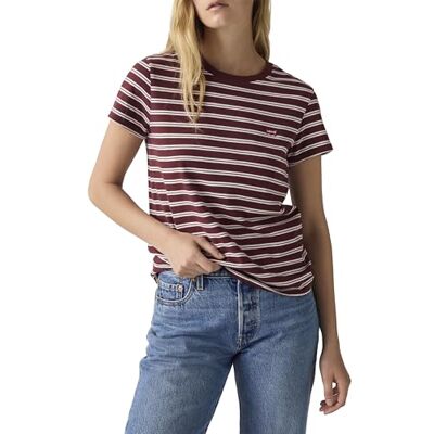Levis Batwing Perfect Tee T-shirt met lange mouwen, korte mouwen, dames, Trudy Stripe Chocola, M M Levis Batwing Perfect Tee T-shirt met lange mouwen, korte mouwen, dames, Trudy Stripe Chocola, M M