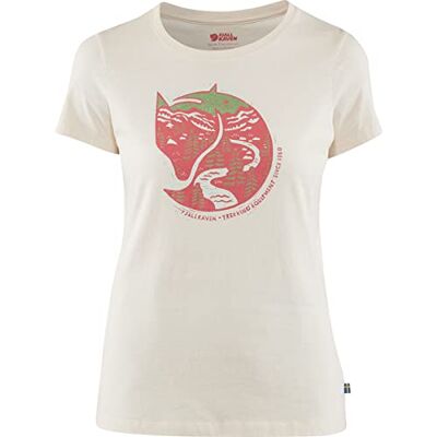 Fjällräven Fjallraven Arctic Fox Print T-shirt W dames, krijtwit Fjällräven Fjallraven Arctic Fox Print T-shirt W dames, krijtwit