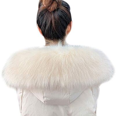 Asudaro Kraag van imitatiebont dames winter dames sjaal stola sjaal winterkraag bontkraag met capuchon voor winterjas donsjack jas capuchon 65-85 cm Asudaro Kraag van imitatiebont dames winter dames sjaal stola sjaal winterkraag bontkraag met capuchon voor winterjas donsjack jas capuchon 65-85 cm
