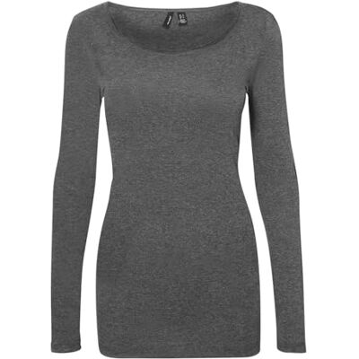 Vero Moda Vmmaxi My Ls damestop met lange mouwen en U-hals, Grijs Chinees, S S Vero Moda Vmmaxi My Ls damestop met lange mouwen en U-hals, Grijs Chinees, S S