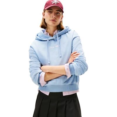 Tommy Hilfiger Classic Script Fleece Hoodie Ww0ww47459 Damestrui met capuchon (1 stuk), Blauw (Brisk Blue Heather) 3XL Grande taille Taille tall Tommy Hilfiger Classic Script Fleece Hoodie Ww0ww47459 Damestrui met capuchon (1 stuk), Blauw (Brisk Blue Heather) 3XL Grande taille Taille tall