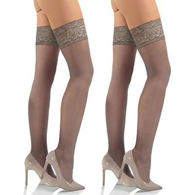 sesto senso Sexy kanten kousen voor dames, 15 denier XS-S sesto senso Sexy kanten kousen voor dames, 15 denier XS-S