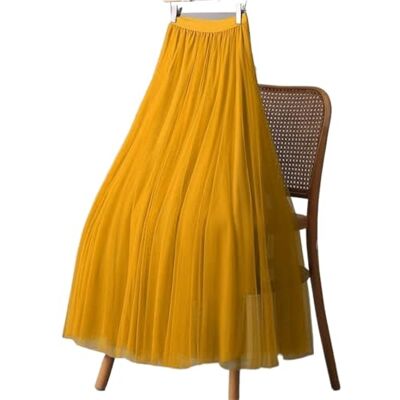 GSCLZ Tule rokken voor dames, hoge taille, mesh, A-lijn, geplooide rok, elastisch, alle wedstrijden GSCLZ Tule rokken voor dames, hoge taille, mesh, A-lijn, geplooide rok, elastisch, alle wedstrijden