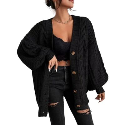 LIUYUYOUGO Grove vesten voor vrouwen plus size lang vest met gedraaid patroon voorkant open ballonmouwen voor vrouwen v-hals trui jas herfst winter warm vest trui kleding LIUYUYOUGO Grove vesten voor vrouwen plus size lang vest met gedraaid patroon voorkant open ballonmouwen voor vrouwen v-hals trui jas herfst winter warm vest trui kleding