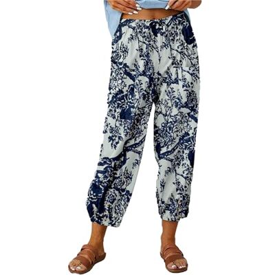 ASKSA Damesbroek, 7/8 broek, wijde pijpen, zomerbroek, licht, casual, linnen, met zakken, X-wit, XXL XXL ASKSA Damesbroek, 7/8 broek, wijde pijpen, zomerbroek, licht, casual, linnen, met zakken, X-wit, XXL XXL