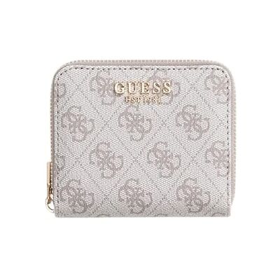 GUESS LAUREL II SLG SMALL ZIP AROUND, donker taupe logo, Taglia Unica, klassiek GUESS LAUREL II SLG SMALL ZIP AROUND, donker taupe logo, Taglia Unica, klassiek