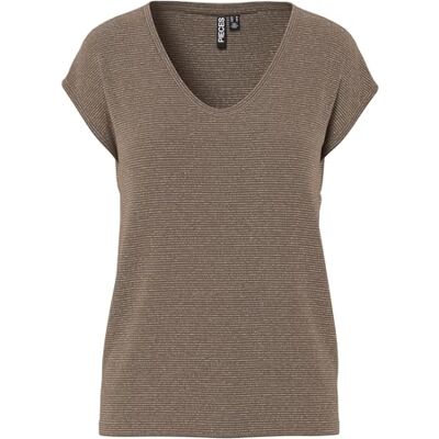 PIECES Pcbillo Tee_Lurex Stripes T-shirt voor dames, Morel/detail: gouden lurex M PIECES Pcbillo Tee_Lurex Stripes T-shirt voor dames, Morel/detail: gouden lurex M