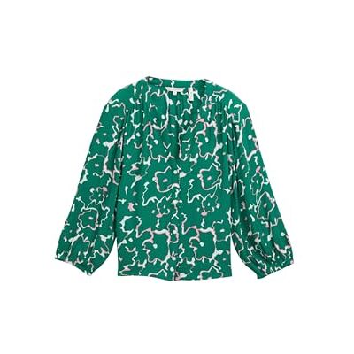 TOM TAILOR Denim 1045496 Damesblouse, 37129 abstracte groene bloemenprint, M M TOM TAILOR Denim 1045496 Damesblouse, 37129 abstracte groene bloemenprint, M M