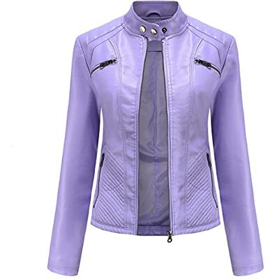 SHADIOA 2021 Leren jas voor vrouwen, ritssluiting, lente, herfst, PU-leer, bikerjack, slanke pasvorm, oversized SHADIOA 2021 Leren jas voor vrouwen, ritssluiting, lente, herfst, PU-leer, bikerjack, slanke pasvorm, oversized