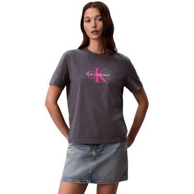 Calvin Klein Hr Ss Clssc Mnlg Cnc Lv047b865g T-shirts voor dames, Grijs (turbulence), XXS XXS Calvin Klein Hr Ss Clssc Mnlg Cnc Lv047b865g T-shirts voor dames, Grijs (turbulence), XXS XXS