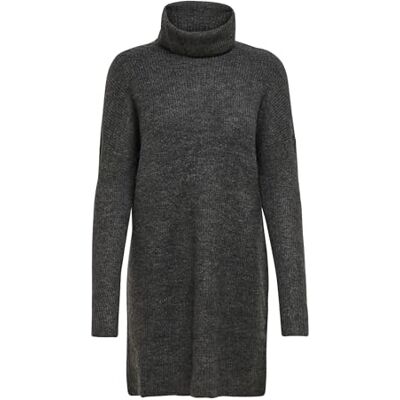 Only Onljana L/S Cowlnck Dress Wool Knt Noos Lange damesjurk (1 stuks), Grijs (Donkergrijs Melange Donkergrijs Melange) XS Only Onljana L/S Cowlnck Dress Wool Knt Noos Lange damesjurk (1 stuks), Grijs (Donkergrijs Melange Donkergrijs Melange) XS