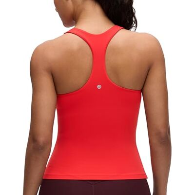 CRZ YOGA Butterluxe dames workout tanktops met geïntegreerde racerback beha diep rood 40 40 CRZ YOGA Butterluxe dames workout tanktops met geïntegreerde racerback beha diep rood 40 40