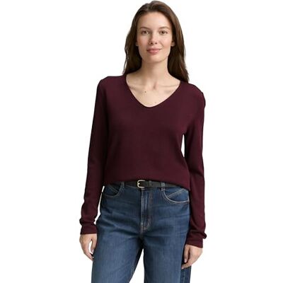 TOM TAILOR Basic gebreide damestrui met V-hals 16427 bordeaux rood, 3XL 3XL TOM TAILOR Basic gebreide damestrui met V-hals 16427 bordeaux rood, 3XL 3XL