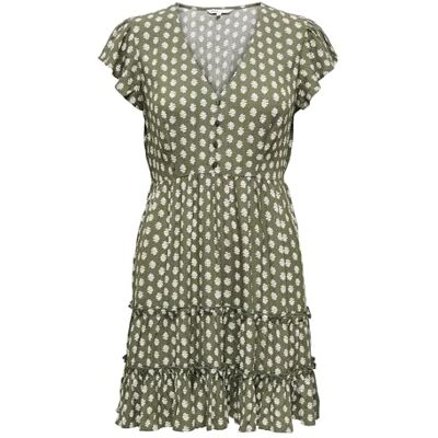 Only Onlclaudette Life SS Mini Dress Wvn Noos mini-jurk met V-hals en ruches voor dagelijks gebruik dames (1 stuk), Kalamata., 3XL 3XL Only Onlclaudette Life SS Mini Dress Wvn Noos mini-jurk met V-hals en ruches voor dagelijks gebruik dames (1 stuk), Kalamata., 3XL 3XL