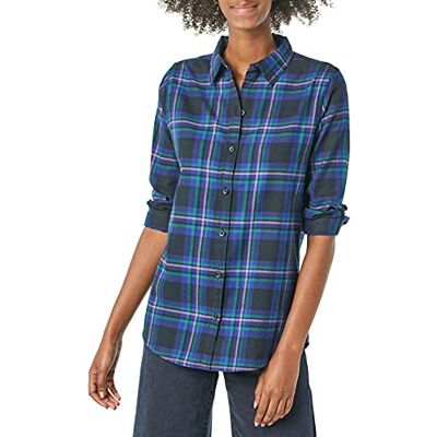 Amazon Essentials Dames licht geruit flanellen overhemd met lange mouwen in klassieke pasvorm Chelsea tartan patroon marineblauw maat XXL XXL Amazon Essentials Dames licht geruit flanellen overhemd met lange mouwen in klassieke pasvorm Chelsea tartan patroon marineblauw maat XXL XXL