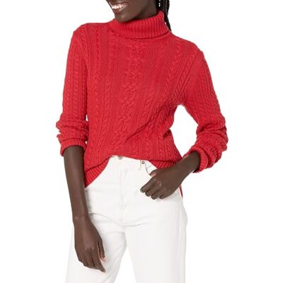Amazon Essentials Visserstrui standaard gedraaide coltrui voor dames (verkrijgbaar in grote maten), rood, maat XL XL Amazon Essentials Visserstrui standaard gedraaide coltrui voor dames (verkrijgbaar in grote maten), rood, maat XL XL
