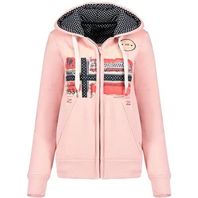 Geographical Norway Farlotte Lady Dameshoodie met ritssluiting en zakken lange mouwen warme top jas dameskleding lente zomer herfst winter seizoen L Geographical Norway Farlotte Lady Dameshoodie met ritssluiting en zakken lange mouwen warme top jas dameskleding lente zomer herfst winter seizoen L