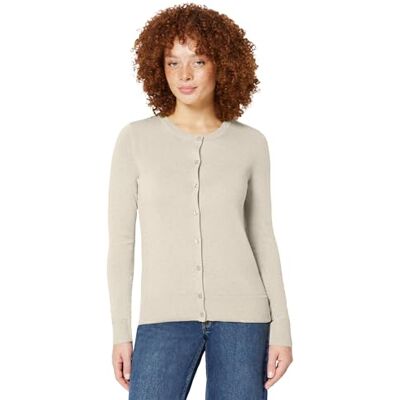 Amazon Essentials Licht damesvest met ronde hals (verkrijgbaar in grote maten), havermout gemêleerd, maat S S Amazon Essentials Licht damesvest met ronde hals (verkrijgbaar in grote maten), havermout gemêleerd, maat S S