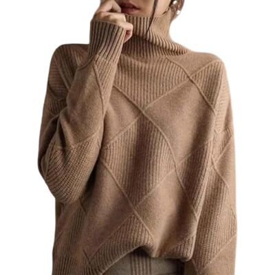 QKCQQTS Kasjmier coltrui voor dames, nieuwe stijl 2024, effen kleur, herfst en winter, losse dikke buitentrui QKCQQTS Kasjmier coltrui voor dames, nieuwe stijl 2024, effen kleur, herfst en winter, losse dikke buitentrui