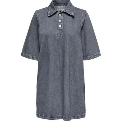 Only Onlgry korte damesjurk denim grijs, S S Only Onlgry korte damesjurk denim grijs, S S