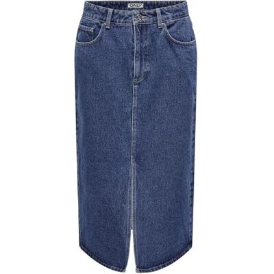Only Dames Onlbianca Dnm Rea Noos Midi Rok, Medium Blauw Denim, L L Only Dames Onlbianca Dnm Rea Noos Midi Rok, Medium Blauw Denim, L L