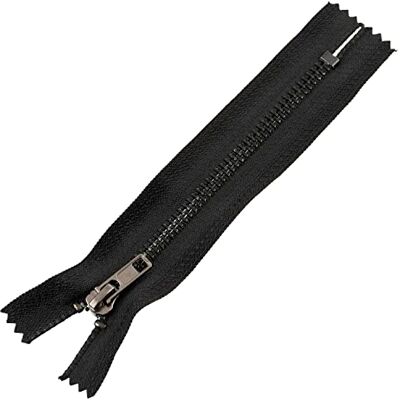 AERZETIX C61494 Ritssluiting nr. 4 niet deelbaar 12 cm van metaal met eenvoudige treklus kleur zwart schuifregelaar voor lederdecoratie, naaien, jeans, rok, jurk, broek AERZETIX C61494 Ritssluiting nr. 4 niet deelbaar 12 cm van metaal met eenvoudige treklus kleur zwart schuifregelaar voor lederdecoratie, naaien, jeans, rok, jurk, broek