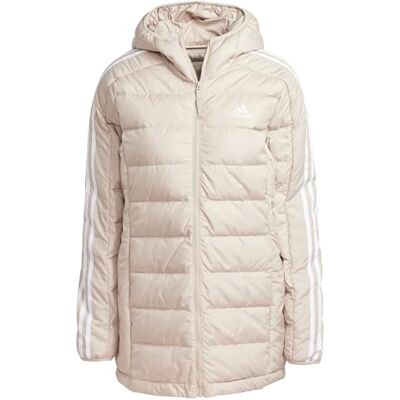 Adidas Essentials 3-Stripes Light Down parka met capuchon voor dames Adidas Essentials 3-Stripes Light Down parka met capuchon voor dames