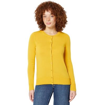 Amazon Essentials Licht damesvest met ronde hals (verkrijgbaar in grote maten), donkergeel, XS XS Amazon Essentials Licht damesvest met ronde hals (verkrijgbaar in grote maten), donkergeel, XS XS