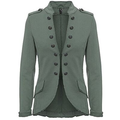 YSU blazer damesjas militaire knopen, maat S t/m 5XL Urban Streetwear, ook voor carnaval, kaki, XL XL YSU blazer damesjas militaire knopen, maat S t/m 5XL Urban Streetwear, ook voor carnaval, kaki, XL XL