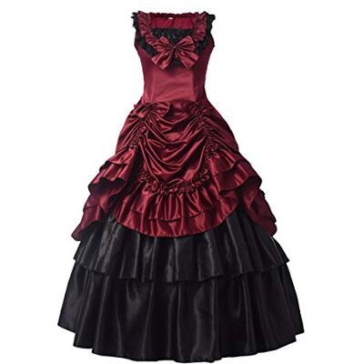 GRACEART Victoriaanse middeleeuwse baljurk voor dames, met petticoat, rood, XXL GRACEART Victoriaanse middeleeuwse baljurk voor dames, met petticoat, rood, XXL