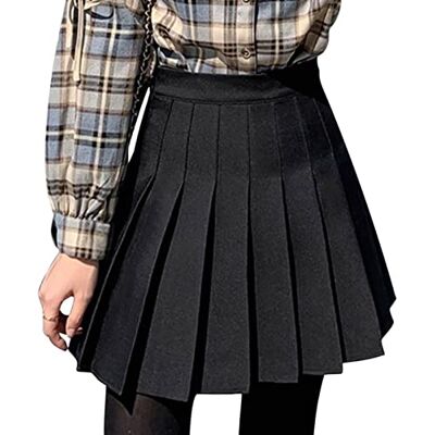 DRESHOW Retro basic rok, elastisch, uitlopend, minirok, plooirok, casual, voor dames en meisjes, Geplooide mini-rok 04-zwart, XXL XXL DRESHOW Retro basic rok, elastisch, uitlopend, minirok, plooirok, casual, voor dames en meisjes, Geplooide mini-rok 04-zwart, XXL XXL