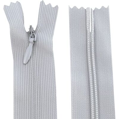 AERZETIX C61768 – 10 stuks onzichtbare ritssluitingen 50 cm niet deelbaar – ritssluiting met rand – kleur lichtgrijs – lederwaren jeans broek jurk rok naaien kleding AERZETIX C61768 – 10 stuks onzichtbare ritssluitingen 50 cm niet deelbaar – ritssluiting met rand – kleur lichtgrijs – lederwaren jeans broek jurk rok naaien kleding