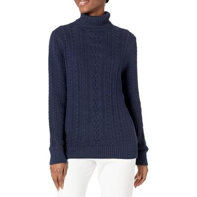 Amazon Essentials Visserstrui met rolkraag voor dames, standaard (verkrijgbaar in grote maten), marineblauw, M M Amazon Essentials Visserstrui met rolkraag voor dames, standaard (verkrijgbaar in grote maten), marineblauw, M M