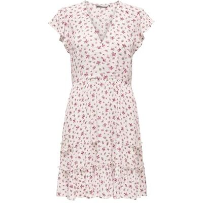 Only Onlclaudette Life SS Mini Dress Wvn Noos mini-jurk met V-hals en ruches voor dagelijks gebruik dames (1 stuk), Cloud Danser S Only Onlclaudette Life SS Mini Dress Wvn Noos mini-jurk met V-hals en ruches voor dagelijks gebruik dames (1 stuk), Cloud Danser S