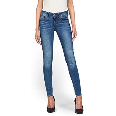 G-STAR RAW Lynn Mid Waist Skinny Damesjeans, Faded Blue A889, 23W/34L 23W / 34L G-STAR RAW Lynn Mid Waist Skinny Damesjeans, Faded Blue A889, 23W/34L 23W / 34L