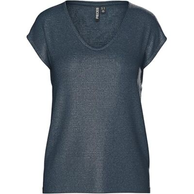 PIECES Pcbillo Tee_Lurex Stripes T-shirt voor dames, Pond/detail: gouden lurex L PIECES Pcbillo Tee_Lurex Stripes T-shirt voor dames, Pond/detail: gouden lurex L