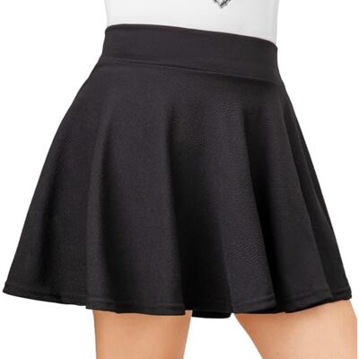 DRESHOW Retro basic rok, elastisch, uitlopend, minirok, plooirok, casual, voor dames en meisjes, Mini rok zwart, XL XL DRESHOW Retro basic rok, elastisch, uitlopend, minirok, plooirok, casual, voor dames en meisjes, Mini rok zwart, XL XL