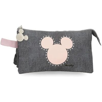 Disney Joumma Mickey Studs Pennenetui, drievoudig, zwart, 22 x 12 x 5 cm, polyester, zwart, drievoudig etui, zwart., Drievoudig etui Disney Joumma Mickey Studs Pennenetui, drievoudig, zwart, 22 x 12 x 5 cm, polyester, zwart, drievoudig etui, zwart., Drievoudig etui