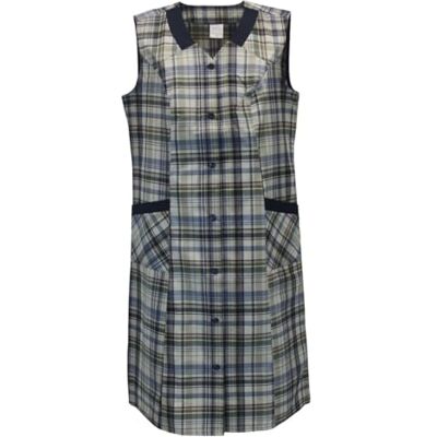 Schuerzenfabrik Damesblouse met knoopsluiting van gemengde geruite mouwloze stof keukenschort, maat: 46, ontwerp: ontwerp 9 46 Schuerzenfabrik Damesblouse met knoopsluiting van gemengde geruite mouwloze stof keukenschort, maat: 46, ontwerp: ontwerp 9 46