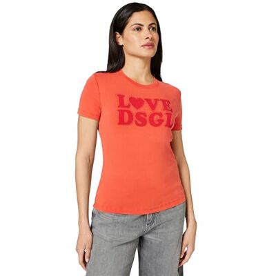 Desigual Ts_love Dsgl T-shirt voor dames, Rood, M M Desigual Ts_love Dsgl T-shirt voor dames, Rood, M M
