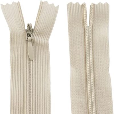AERZETIX C61849 10 stuks onzichtbare ritssluitingen 60 cm niet scheidbaar ritssluiting lichtbeige kleur lederwaren jeans broek jurk rok kleding naaien AERZETIX C61849 10 stuks onzichtbare ritssluitingen 60 cm niet scheidbaar ritssluiting lichtbeige kleur lederwaren jeans broek jurk rok kleding naaien