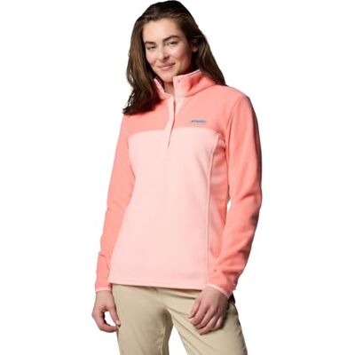Columbia Benton Springs Half Snap Pullover Over 2, Fleece Pullover Over, Pink Sand/Alpenglow, L Columbia Benton Springs Half Snap Pullover Over 2, Fleece Pullover Over, Pink Sand/Alpenglow, L