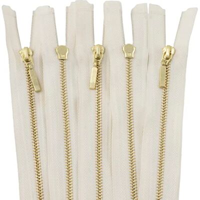 AERZETIX C61356 5 stuks 60 cm deelbare metalen ritssluitingen met decoratieve ritssluiting witte zijde schuifregelaar jeans vesten lederwaren naaien jurk kleding broek fournituren AERZETIX C61356 5 stuks 60 cm deelbare metalen ritssluitingen met decoratieve ritssluiting witte zijde schuifregelaar jeans vesten lederwaren naaien jurk kleding broek fournituren