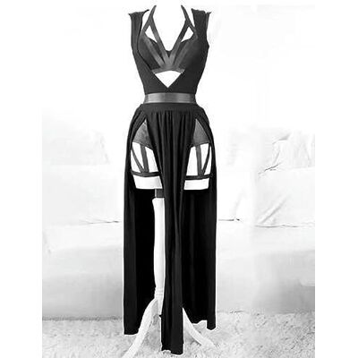 AYAZER Set van 3 damesjurken met borstvulling, gothic seksuele lingerie, feestkostuum, rood verband, set voor dames, nieuw zwart, stijl 2-XXL AYAZER Set van 3 damesjurken met borstvulling, gothic seksuele lingerie, feestkostuum, rood verband, set voor dames, nieuw zwart, stijl 2-XXL